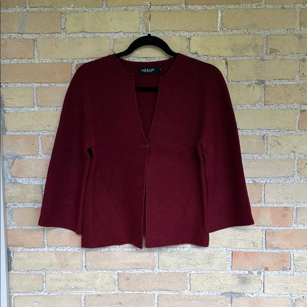 Indi & Cold Dark Red Cardigan Sweater
